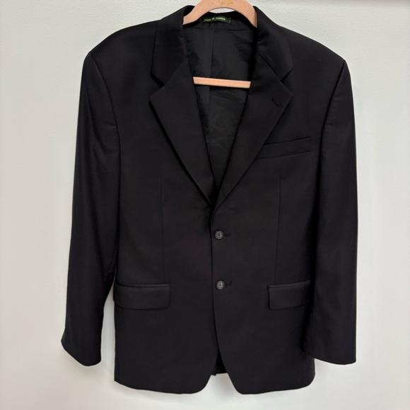 VTG Lauren Ralph Lauren Men’s Wool Coat Blazer 38R Navy Blue Union Made Canada